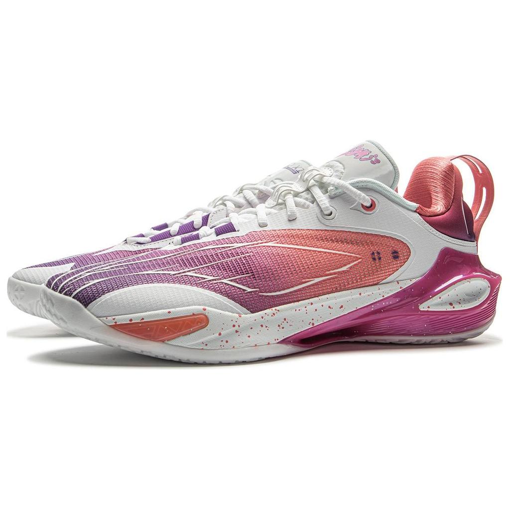 Li Ning Speed 11 Low top Performance Basketball Shoes Men's Chenopodium Purple Sunset Pink ABAU053-19