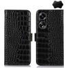 Crocodile Top Layer Cowhide Leather Phone Case For OPPO Find X9 Ultra 5G, RFID Wallet Kickstand Protective Cover