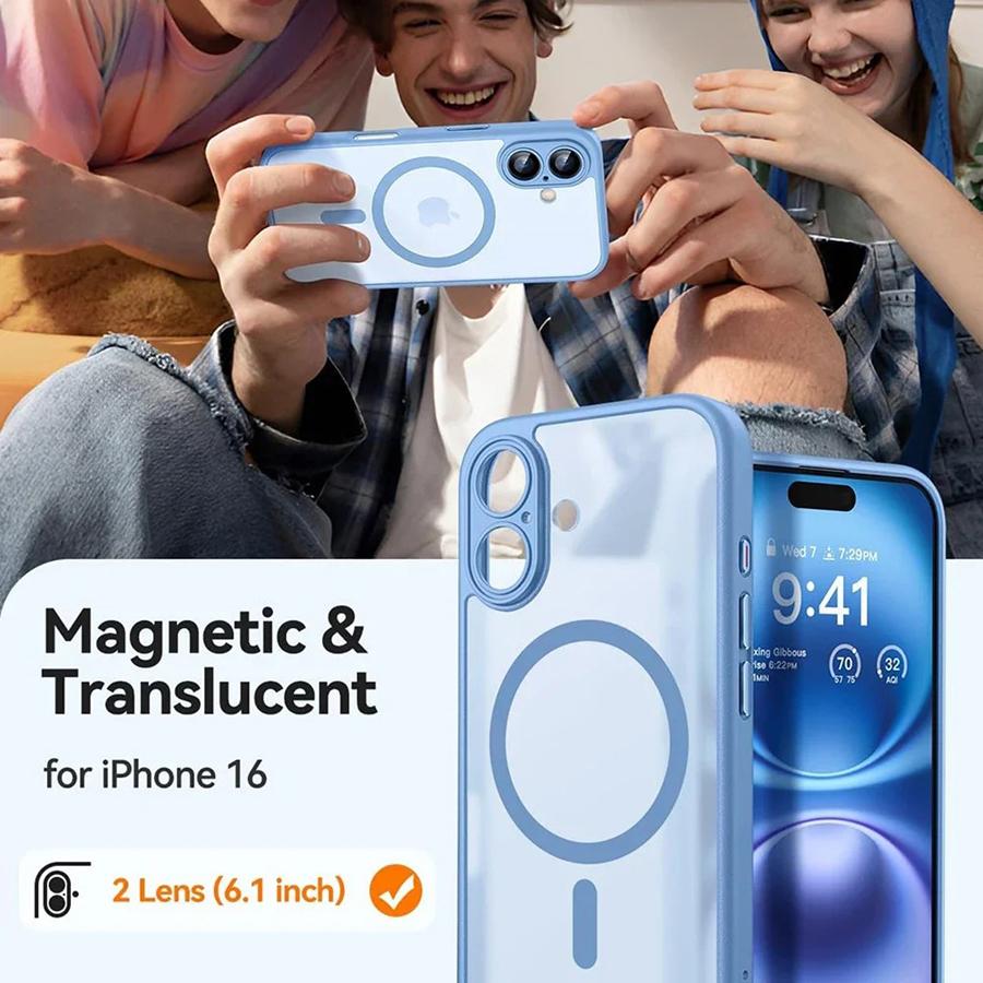 Magnetic Luxury Matte Translunt Armor Shockproof Case For iPhone 17 16 15 14 13 11 Pro Max For Magsafe Wireless Charger Cover