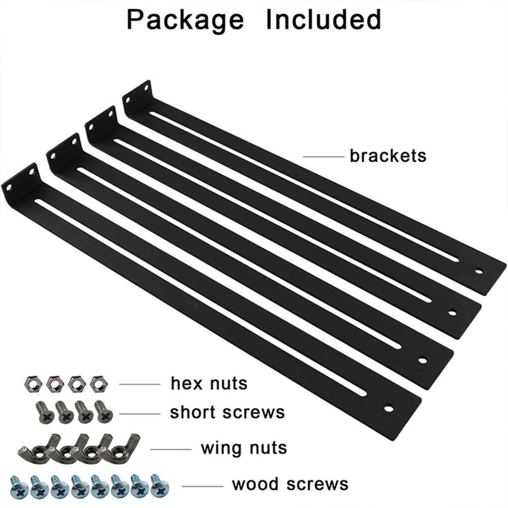 4Pcs Furniture Repair Kit Mounting Brackets with Screws Bottom Support Tool Set for Wood/Particleboard/MDF Chest of Drawers