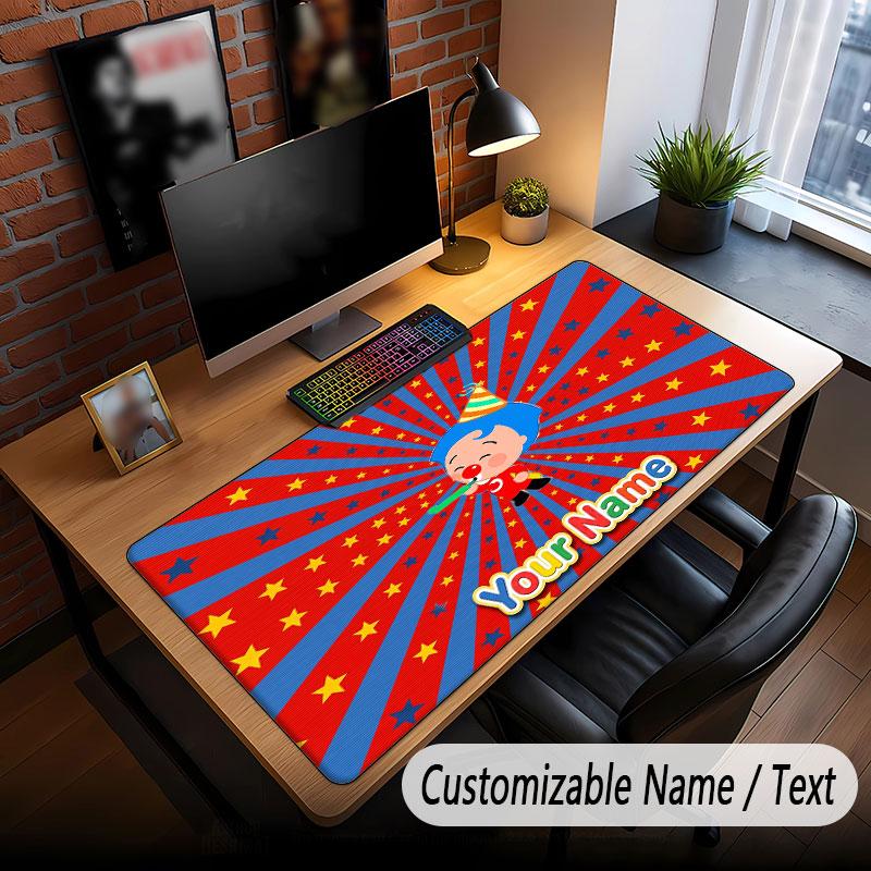 Custom Name Text Big Mouse Pad,El Payaso Plim Plim Soft Non Slip Extended Desk Mat For Home Office