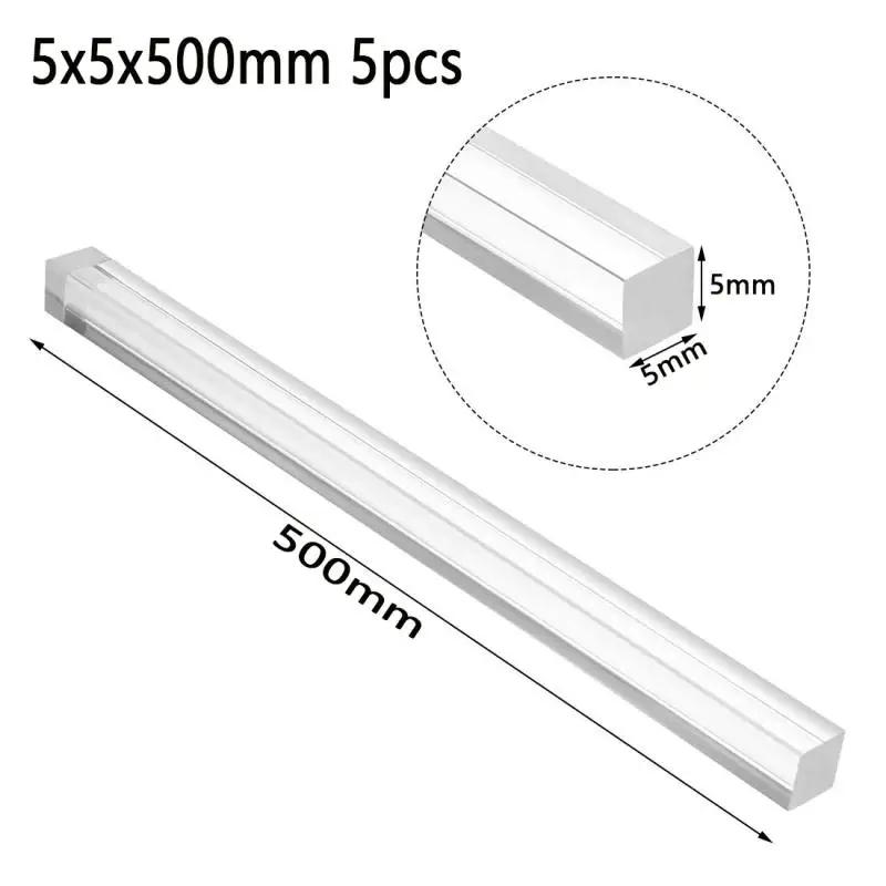 1-20pcs Acrylic Square Rods 3x3/4x4/5x5/6x6/8x8/10x10/15x15/20x20mm Length 100mm-500mm Acrylic Dowel Rods Sticks