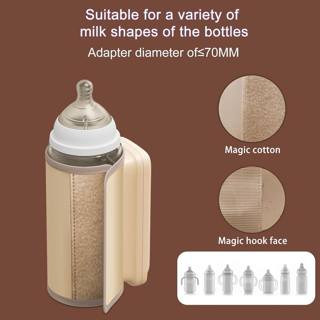 Baby Bottle Warmer with LCD Screen Portable Fast Baby Milk Warmer 6 Gears Temp Control 6000mAH