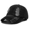 Neue einfarbige zerrissene Baseballkappe gewaschener Denim Snapback-Hut Hip Hop atmungsaktiv Streetwear verwitterte Hüte für Damen Herren