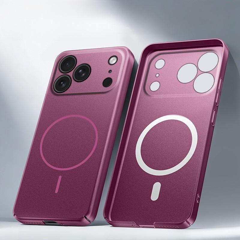 Matte PC Strong Magnetic Case For iPhone 17 Air 16 15 14 13 12 Pro Max For Magsafe Solid Color Ultra Thin Back Cover