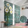 2pcs 2D flat printing Drapes Daisies Butterflies New Beginning Breath Fabric Without Electricity Holiday Decorations Perfect for