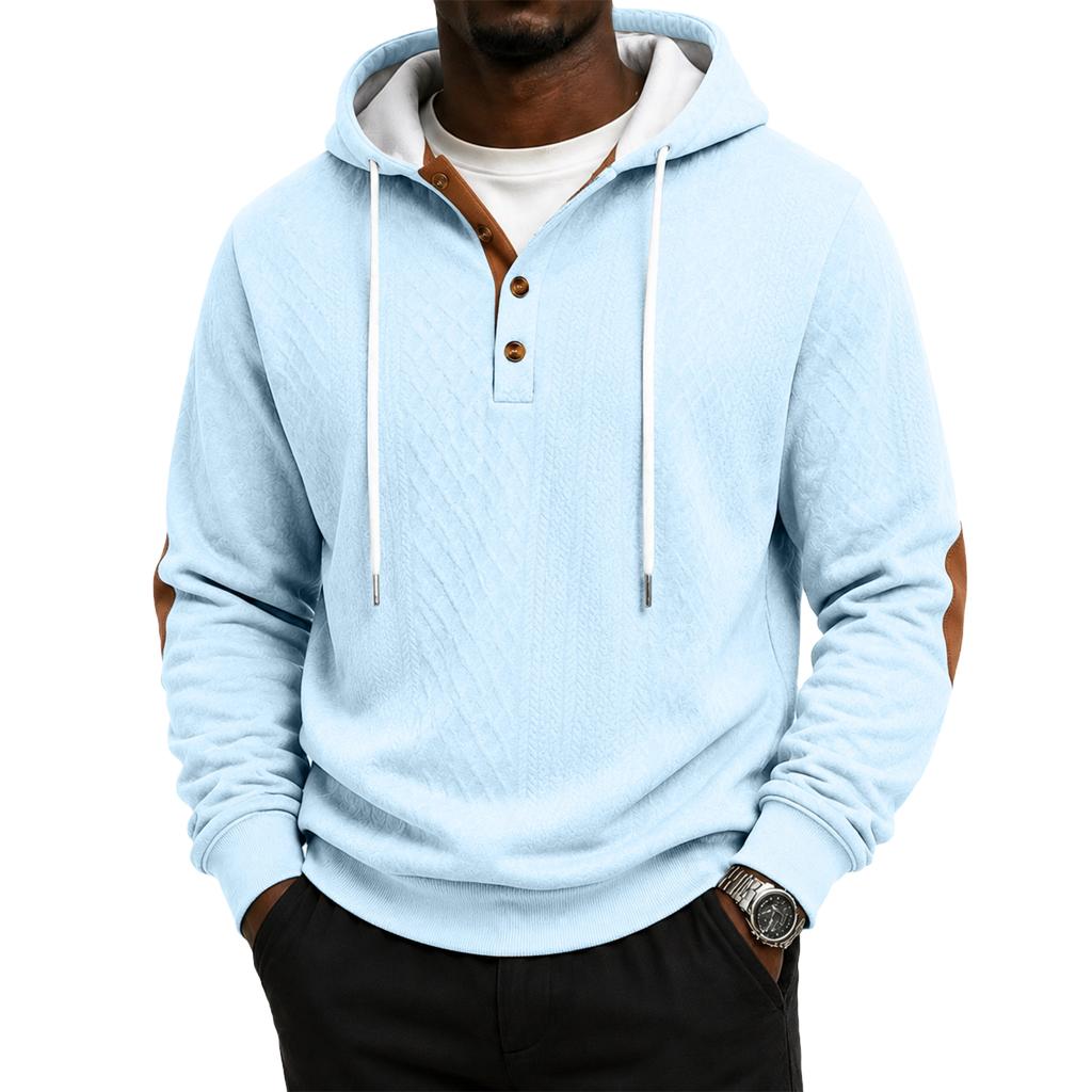 Men's Athletic Casual Pullover Hoodie, Color Pattern, Thick for Winter