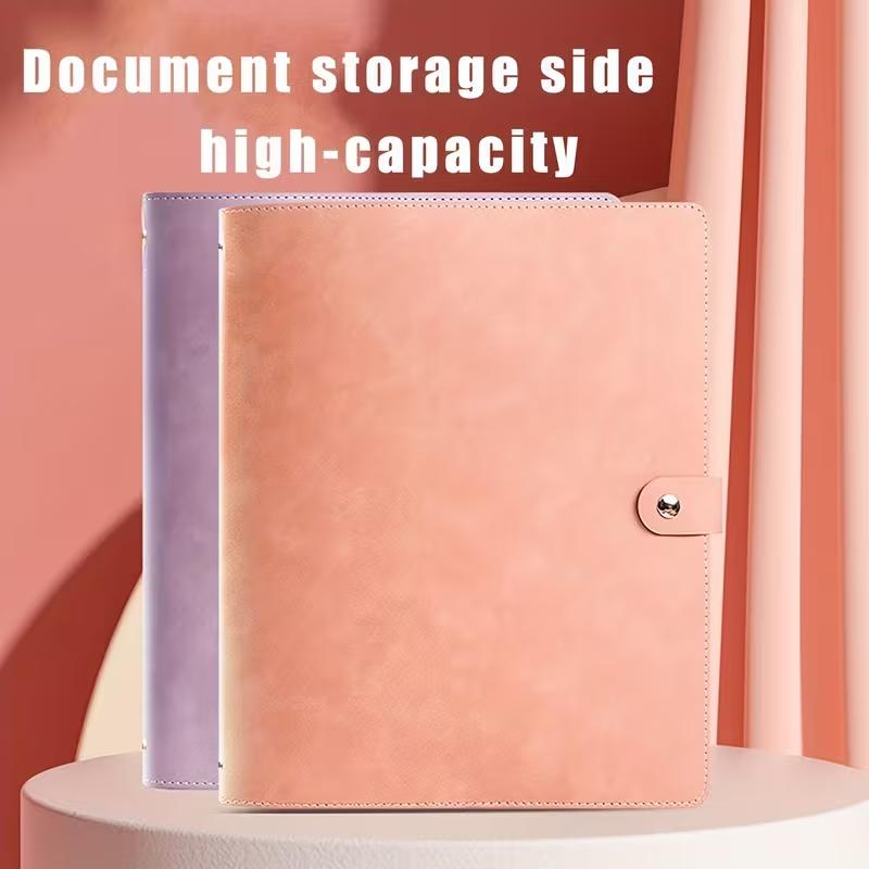 A4/A5/B5 PU Leather Document Folder | Large Capacity File Organizer | Portable Portfolio for Home & Office Document Storage
