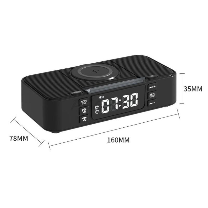 Wireless Charging Bluetooth Speaker Atmosphere Night Light Electric Dual Speaker Loud Alarm Clock