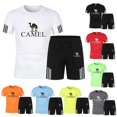 Chándal de verano para hombre, conjunto de ropa deportiva, camiseta de dos piezas, pantalones cortos, ropa de pista de marca, trajes deportivos para correr para hombre