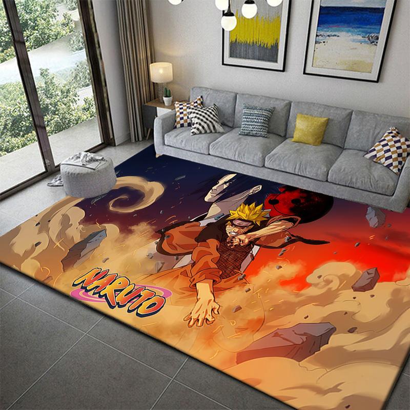 Naruto Anime Dynamic Print Area Rug Soft Plush Non-Slip Mat for Living Room