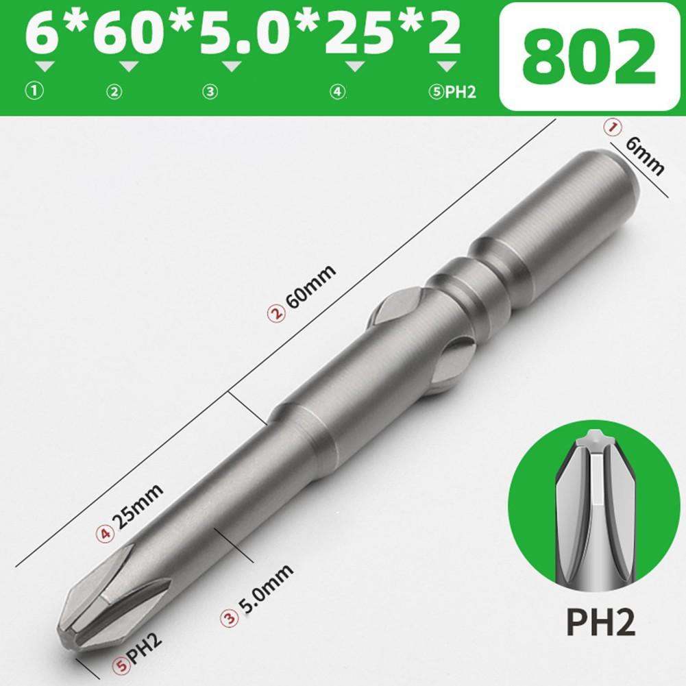 802 Electric Cross Screwdriver Bit Set with PH0 PH1 PH2 Heads 60 200mm