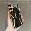Gold L-Shape Pattern 2D Phone Case for Samsung S26 S25 S24 S23 S22 S21 S20 A56 A36 A16 - Golden Glass Protective Cover