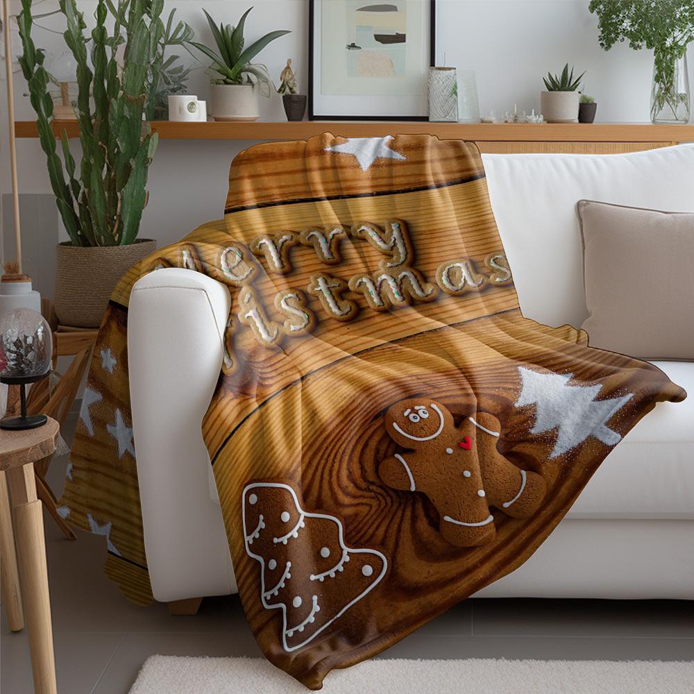 Tuniu Warm Christmas Wooden Blanket Sofa Bedding Throw for Home Decor Gift