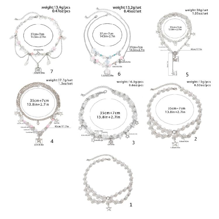 Stilvoller Sternanhänger Halskette Handgemachte Stern Perlen Halskette Niedliche Kette Halskette