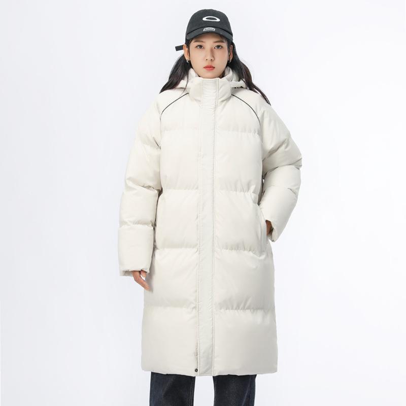 Medium-length Cotton Jacket for Men and Women In The Same Style Winter Thickened Warm Cotton Jacket for Couples Solid Color Cotton Jacket for Men