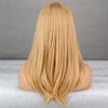 LISI HAIR Long Golden Synthetic Heat Resistant Fiber Wig with Bangs Straight Hair Wigs for Women Cosplay Daily Wear