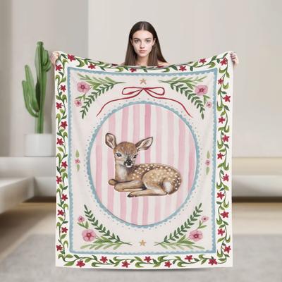 Randmalerei Kunst Hirsch Decke Warm Weich Lustig Plüsch Überwurfdecke Für Kind Sofa Bett Flanell Tagesdecke Bettbezug