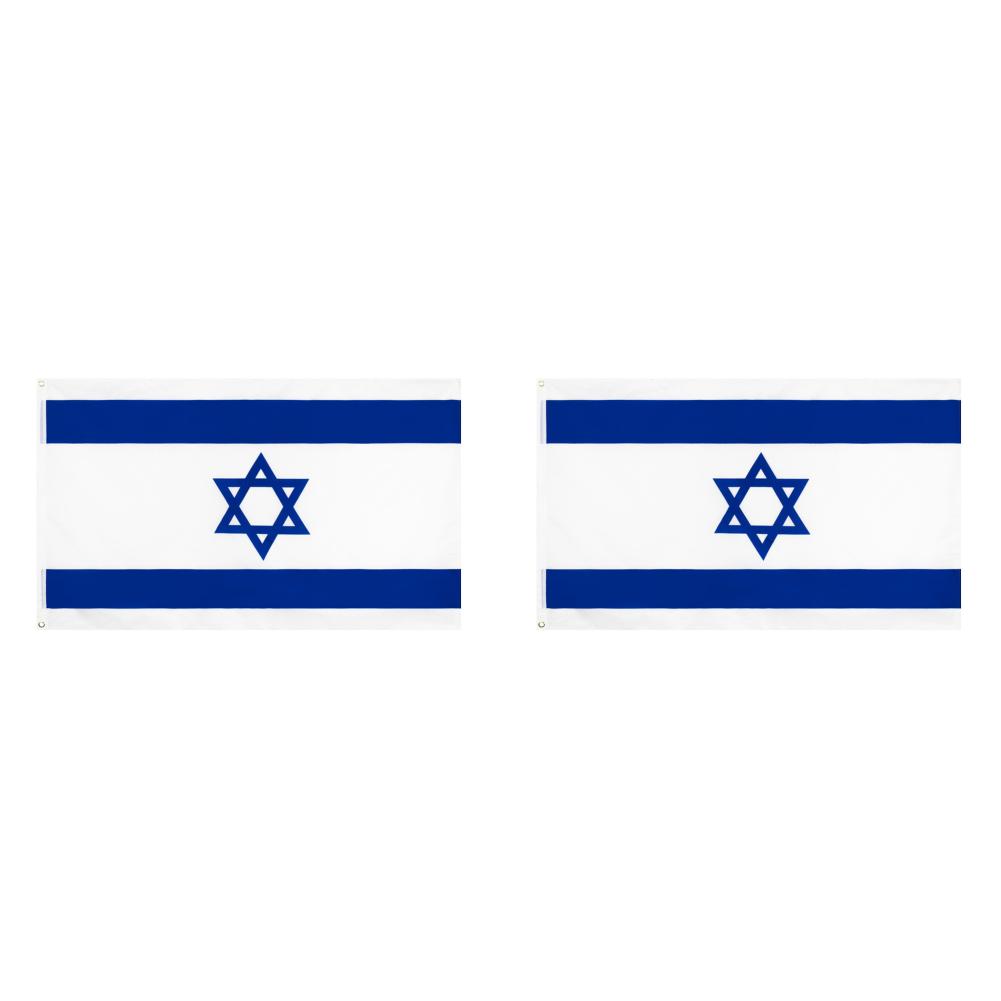 1/2PCS Israel National Flag 90X150cm Hanging Polyester ISR IL Israeli National Flags Banner Home Garden Decoration