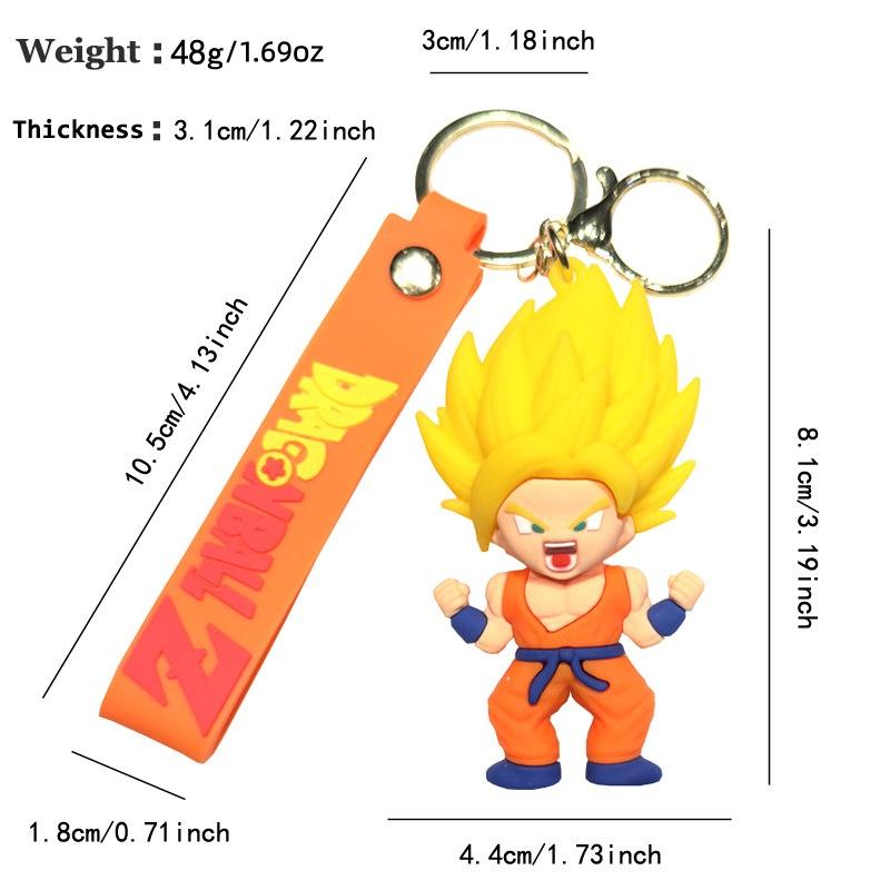 Dragon Ball Z Goku 3D Figure Keychain - Anime Bag Charm & Key Ring, Ideal Gift for Fans & Kids