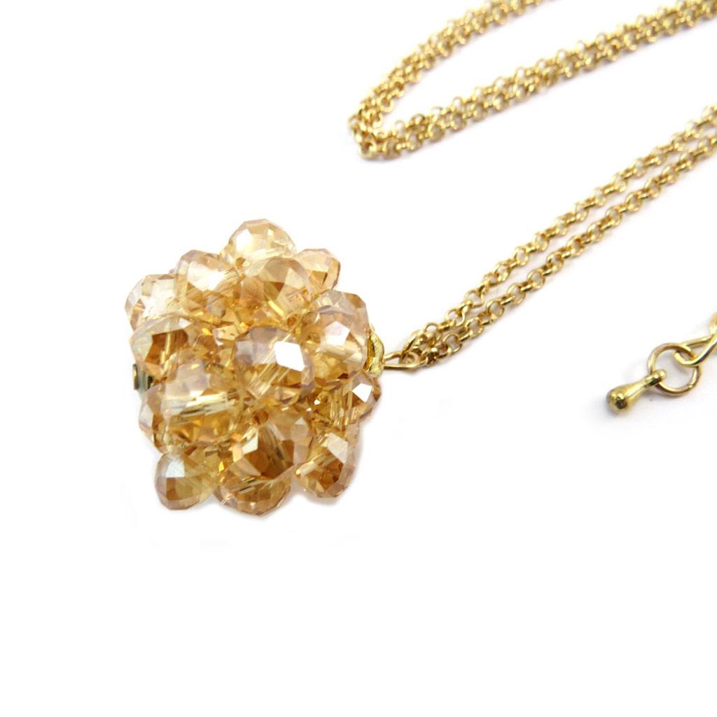Les Trésors De Lily [P3592] - Collier sautoir 'Sissi' ambre doré (cristal)