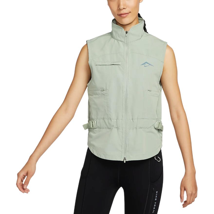 Nike Gilet con Zip e Collo Alto a Stampa Lettere Donna Gilet Verde Chiaro FV6399-370