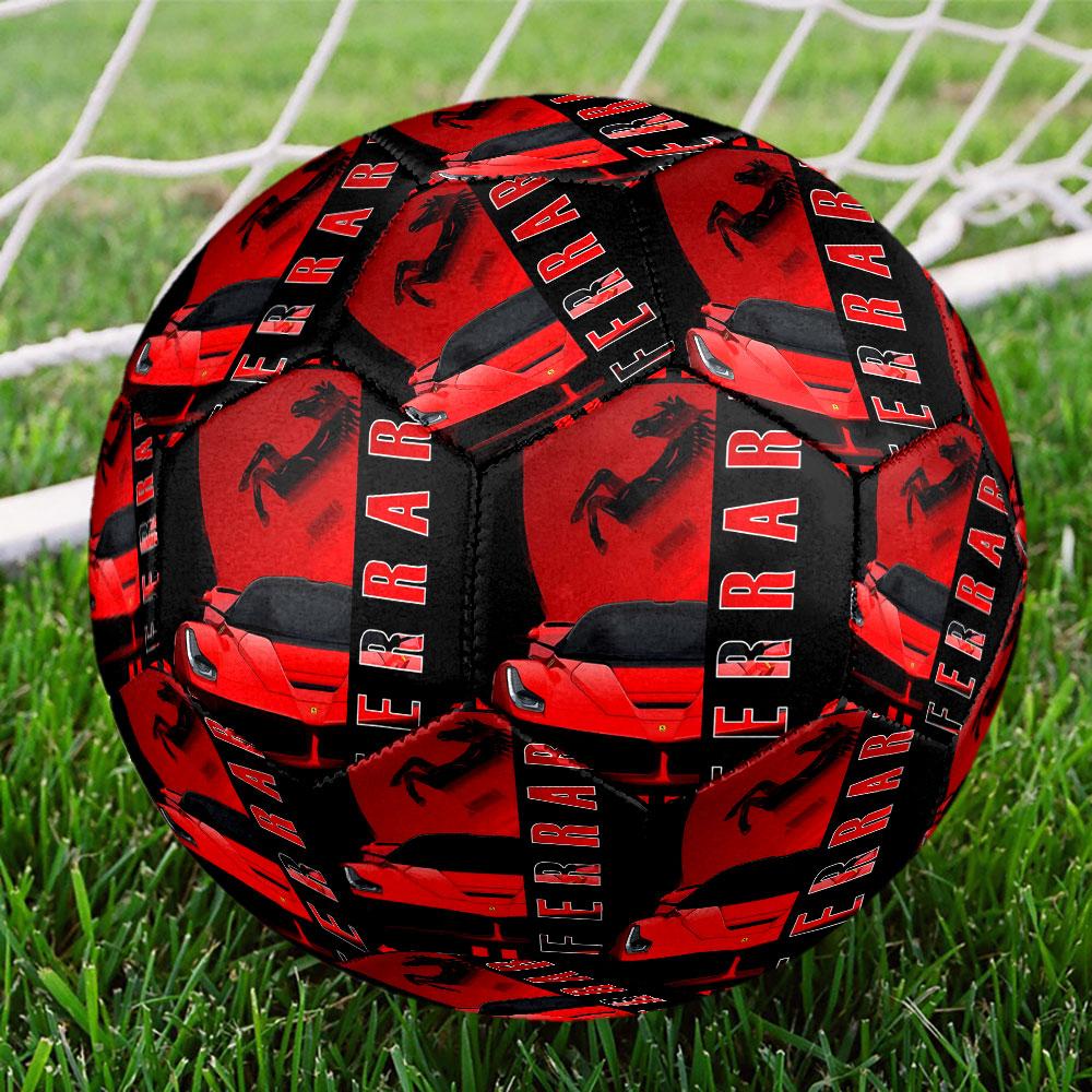 Ferrari Print Size 5 Soccer Ball, Standard Match Football for Sports Game and Team Practice, Ideal Gift for Soccer Fans