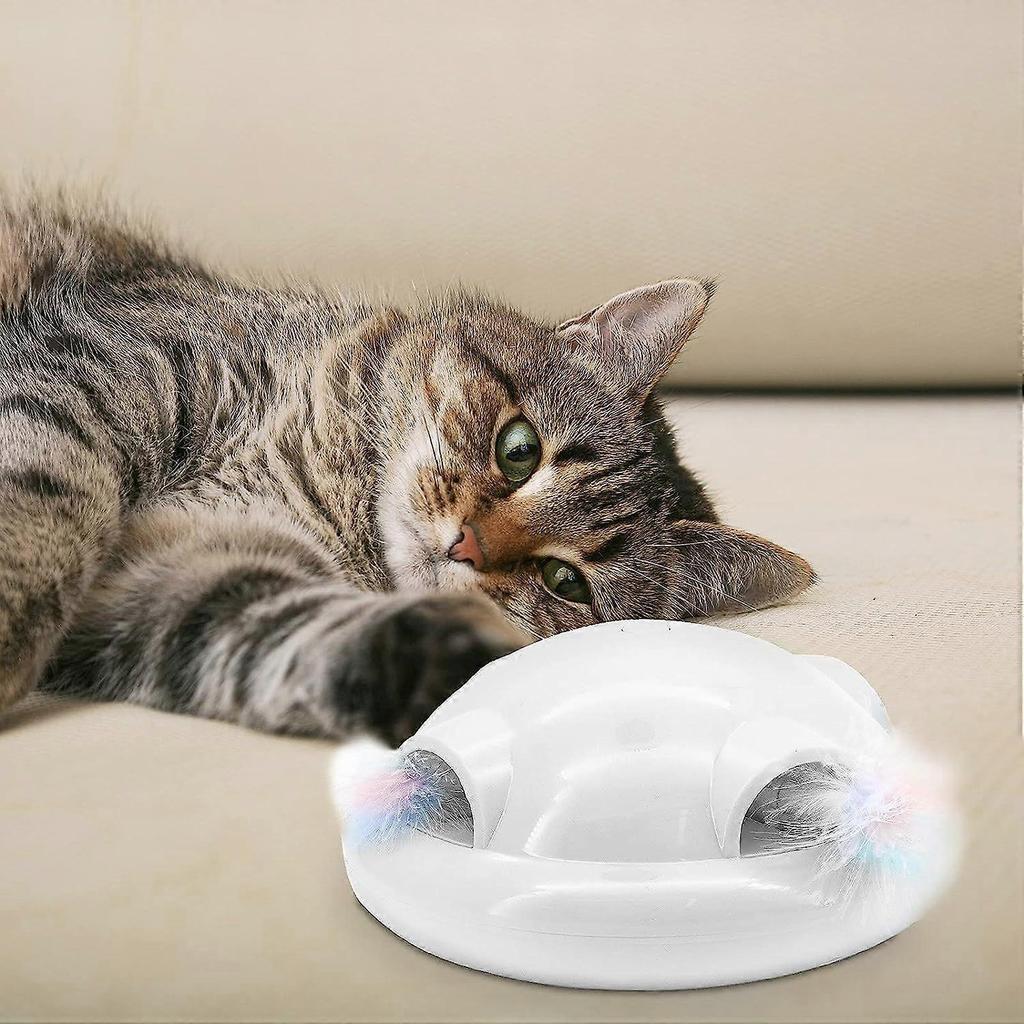 Jouet Pour Chat D'intrieur - Jouet  Plumes Interactif - Jouet Rotatif Intelligent - Avec Lumire LED Couleur - Commande Vocale Intelligente (rose)