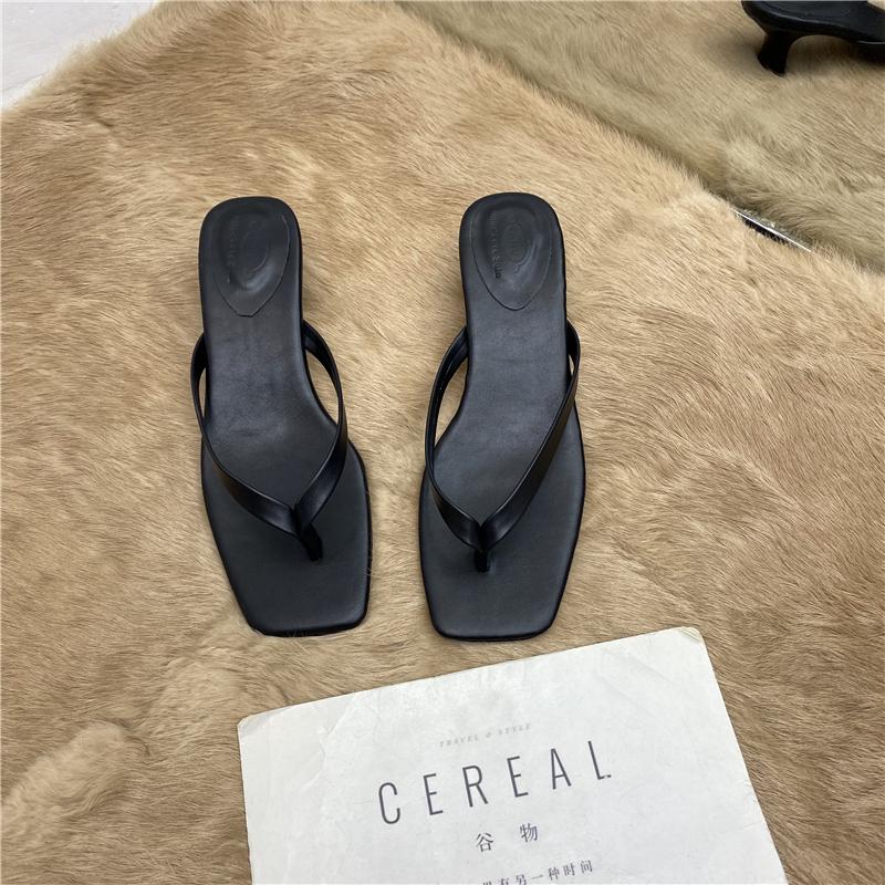 

Bailamos 2021 Women Beach Flip Flop Shoes Ladies Elegant Summer Slipper Low Heel Slides Outsides Slipper New Brand Sandals 35 чёрный