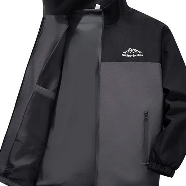 Men's Lightweight Stand Collar Windproof Waterproof Jacket for Spring and Autumn