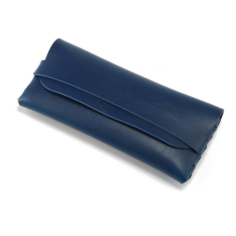 Black Leather Eyeglass Case, PVC Snap Button Soft Case with Logo Printing Option for Sunglasses.