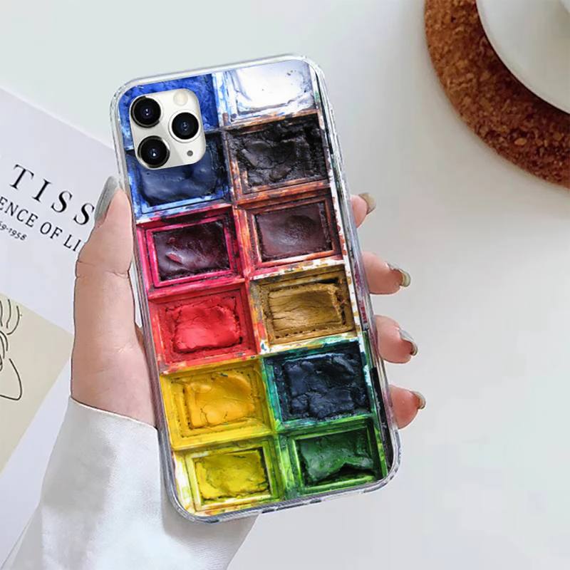 

Набір акварелей Paint Palette Phone Case For iphone 13 12 Pro Max X XS MAX 6s 78 Plus Cover Bumper for SE 2020 Coque Funda Shell iphone 13promax