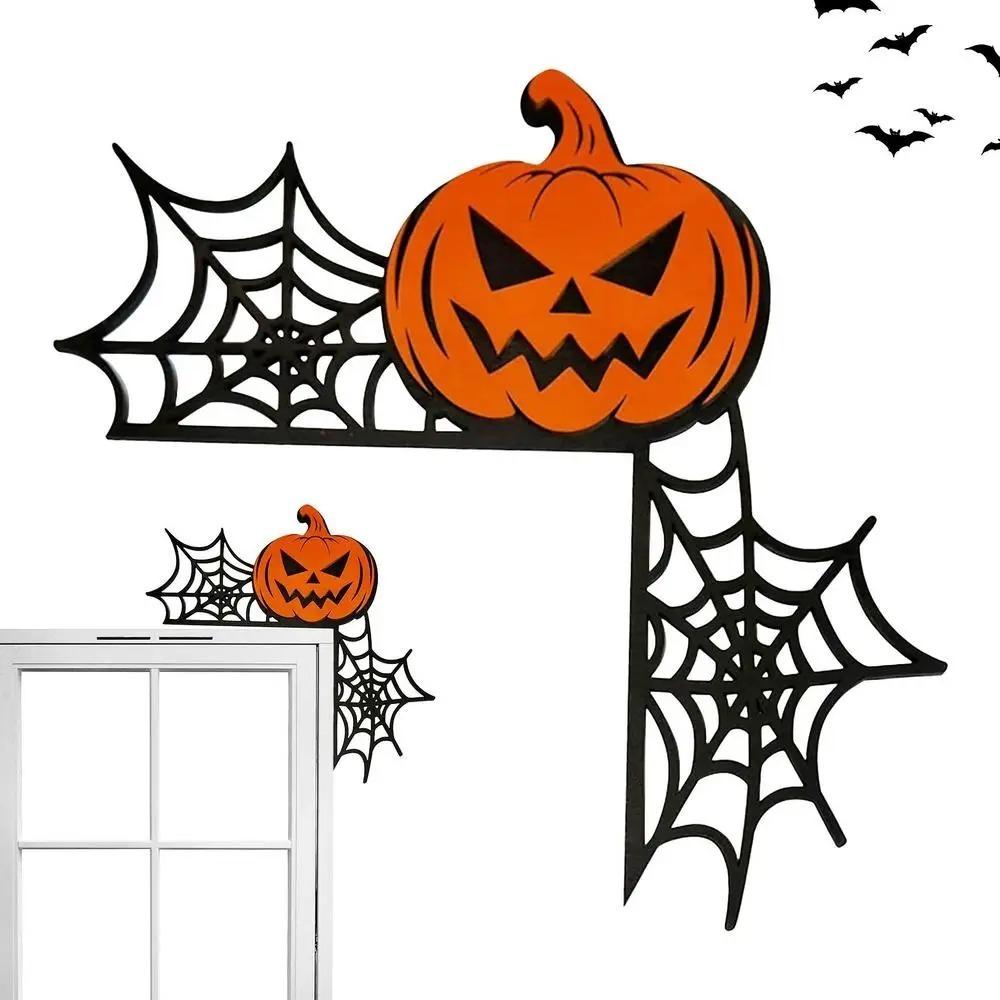 Pumpkin Ghost Witch Halloween Door Corner Sign Wooden Ghost Festival Door Stickers  Home Decor