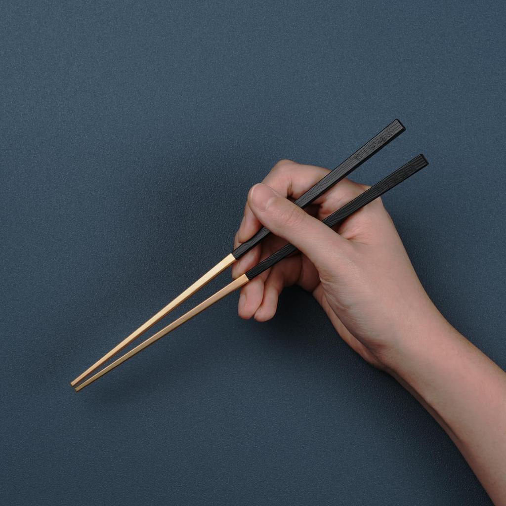 LAYANA a luxurious gift stainless made in Gold-Rimmed Chopsticks, idea. Gold-plated chopsticks, 23cm, SUS18/10 steel, Taiwan, black.