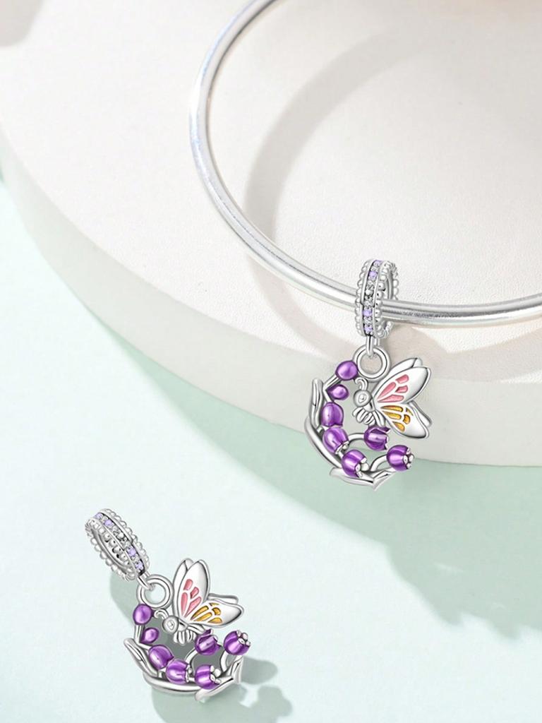 Charms Plata Copper Colors Spring Butterflies Beads Charm Pendant For Original Bracelet For Women Diy Jewelry Love Gift