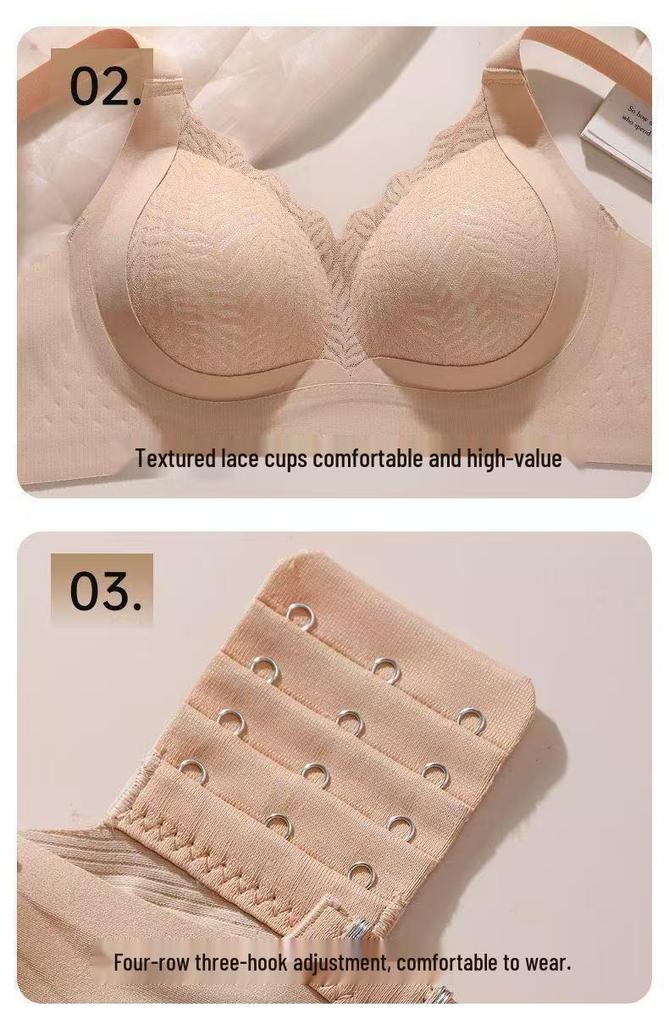 Second Generation Seamless Push-Up Bra for Women - Thin, No Underwire, Anti-Sagging, Side Bust Control