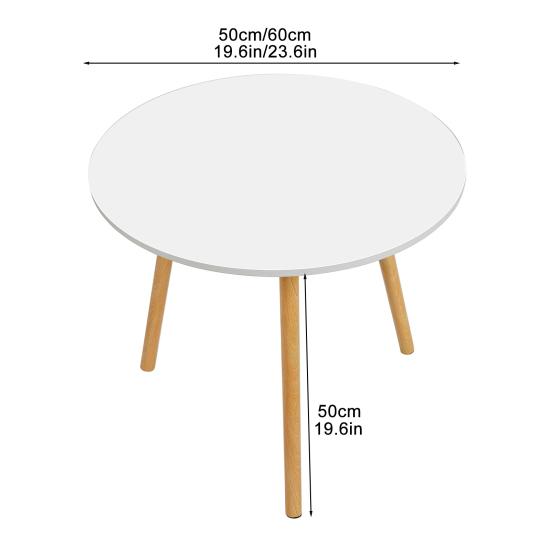 Household Small Apartment Dining Table, Round Kitchen Table with Wood Legs, Kitchen Living Room Leisure Coffee Table