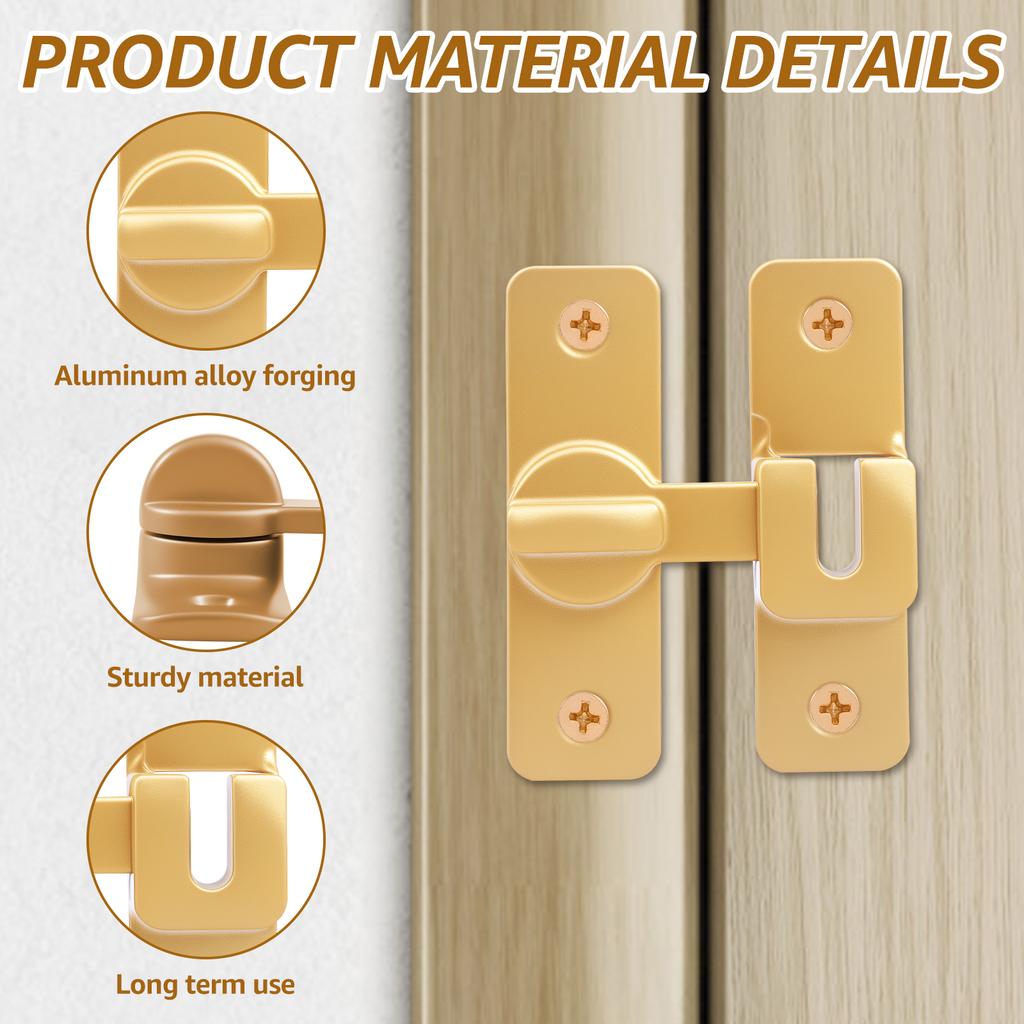 6Pcs 90 180 Degree Sliding Door Latches Increased Security Anti Theft Gate Lock for Bedroom Cabinet Window Hardware Accessories