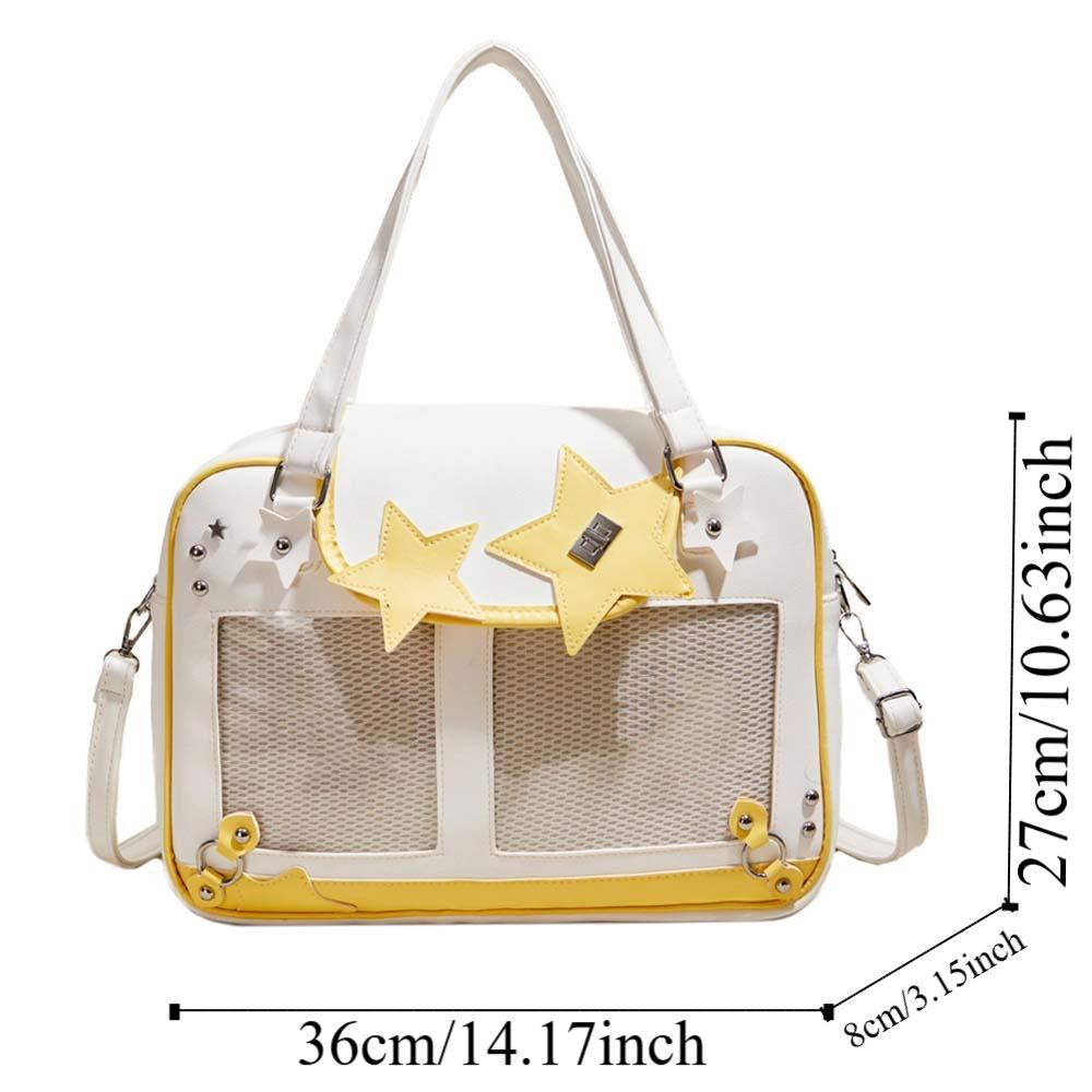 PU-Leder Goth Transparente Tasche PVC Y2K Anime Displaytasche Umhänge-Ita-Tasche Täglich