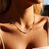 Layer Basic Chains Necklace for Women, 18K Gold Plated Stainless Steel Lips Round Bead Curb Twist Rope Chain Necklace Waterproof