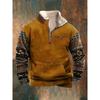 Spring And Autumn New Men'S Long Sleeve Half Zipper Printed Casual Fashion Trend Jacket
