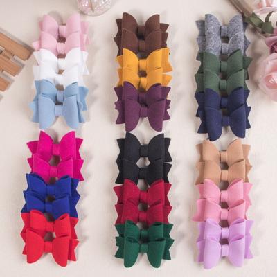 6 szt. Urocze 3-calowe miękkie kokardy do włosów spinki do włosów dla dziewczynek urocze materiałowe kokardy wsuwki do włosów akcesoria do włosów