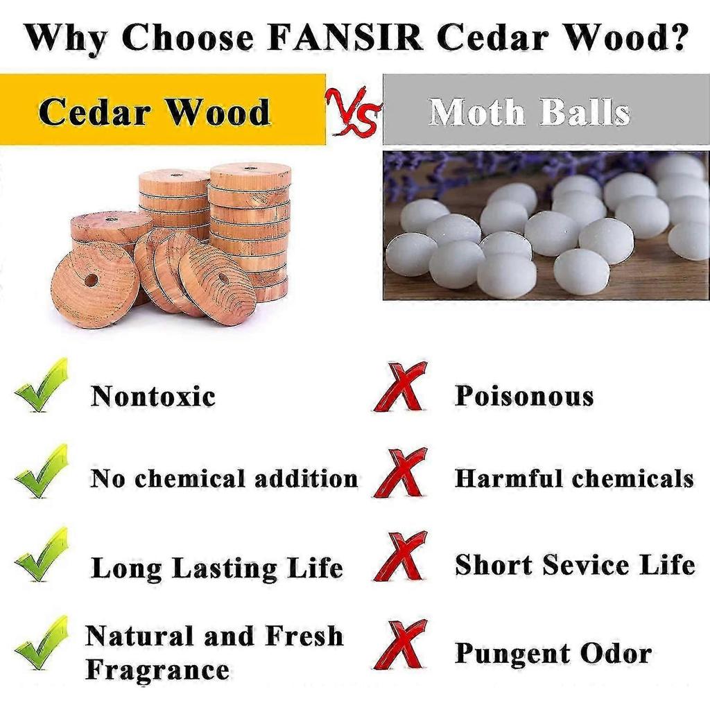 Cedar Wood Rings & Natural Moth Repellent - Organic Clothes Moths - Aromatic Cedar Rings - Moth Killer For Wardrobes Hanging, Drawers & Storage Boxes