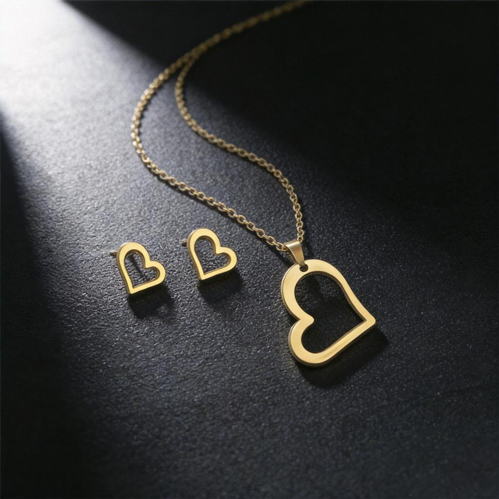 European Fashion Star & Moon Clavicle Necklace and Earring Set