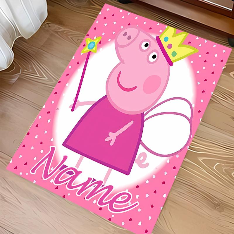 Custom personalization Peppa Pig Print Area Rug - Soft, Washable Non-Slip Indoor Mat,Living Room,Home&Office Decorative Rug