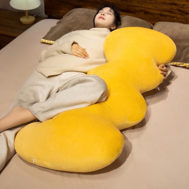 Wave-Shaped Cloud Leg & Back Hugging Pillow - Long Body Cushion for Side Sleepers