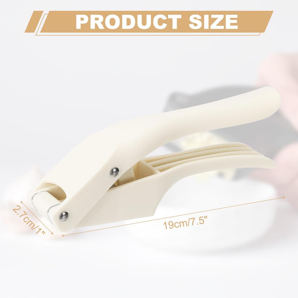 uxcell Garlic Press Inch Stainless Steel Garlic Kitchen Tool for Home and Professional White 7.5 Slicer/Crusher Use,