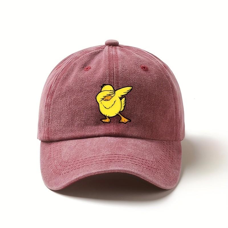 Dabbing Duck Baseball Cap Washed Cotton Adjustable Snapback Hat Funny Graphic Streetwear Cap