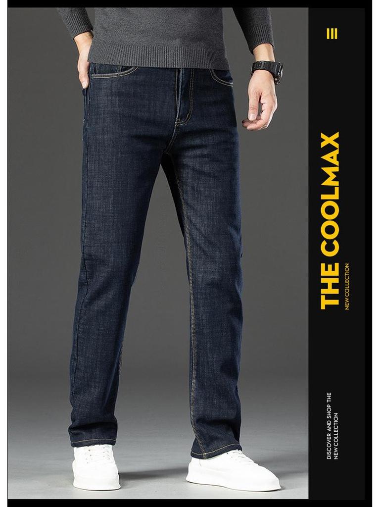 Men's Winter Loose Straight-Leg Lambswool Jeans - Business & Trendy Dad Pants