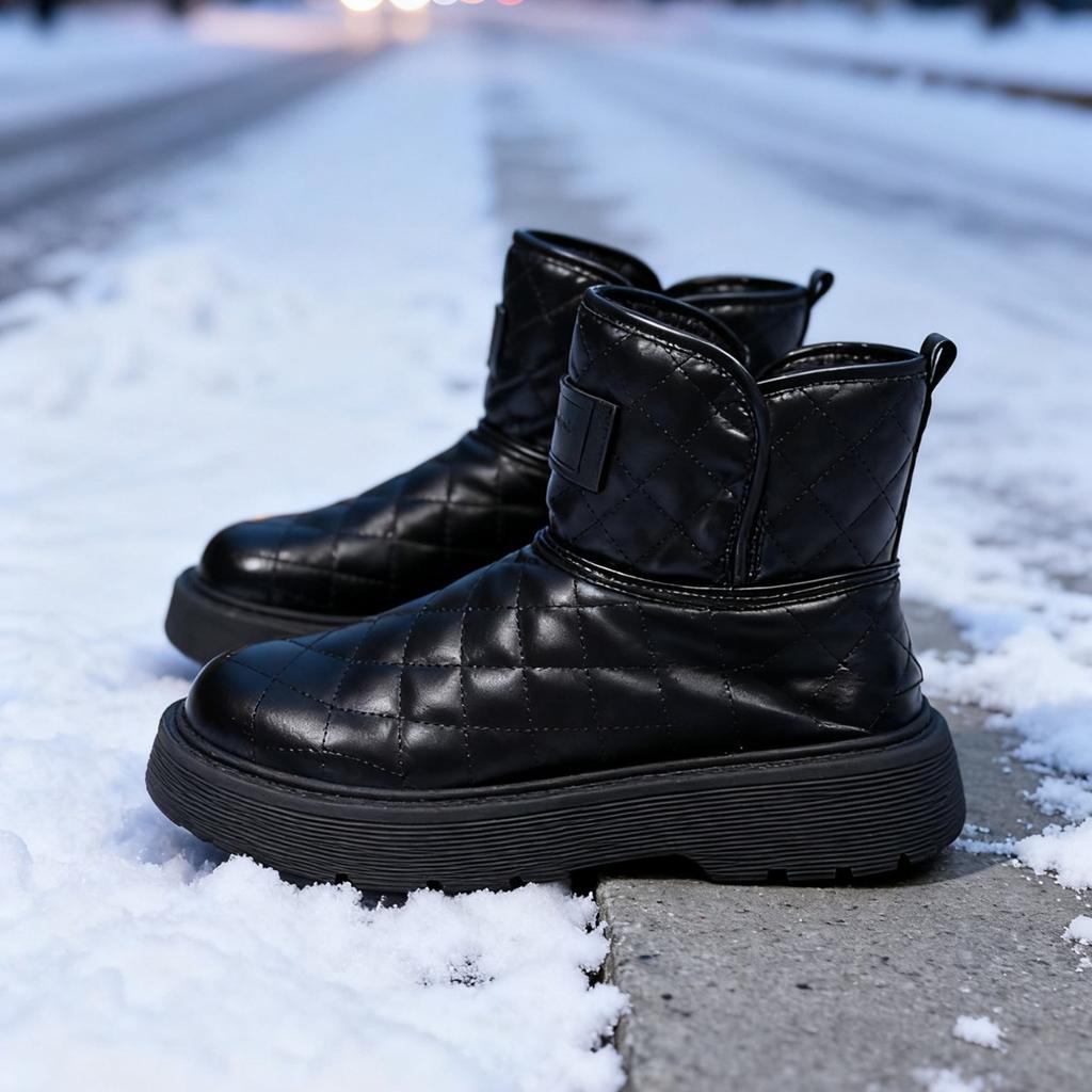 2025 Winter New Fashion Winter Lamb Wool Large Cotton Shoes Piled Thickened Women's Snow Boots Warm Women's Casual Shoes